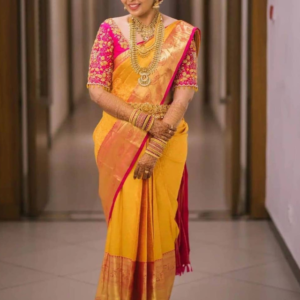 Yellow South India Saree